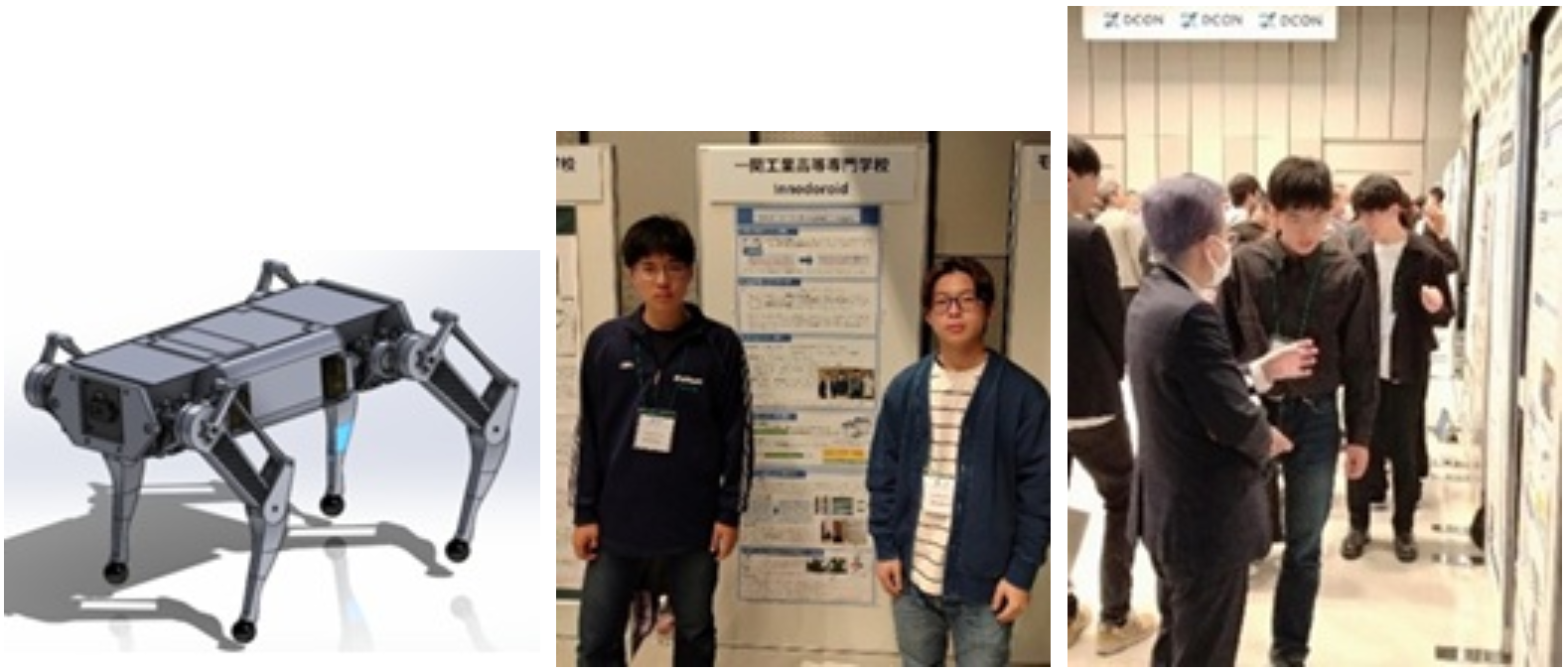 開発当初のCo-Dog(3Dモデル)とDCON2024ポスター展示の様子